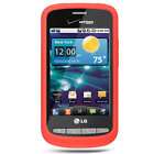 Silicone Skin Red Cover Case For LG Vortex VX660 Phone