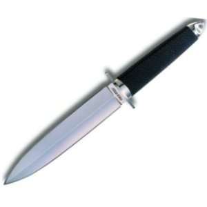  Pan Double Edged Fixed Blade Knife with Black Handles 