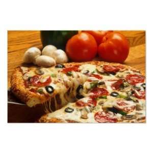 Pizza, Tomatoes, Garlic Kitchen Restaurant Caf Poster  