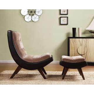 Albury Two Tone Lounging Chair with Ottoman  