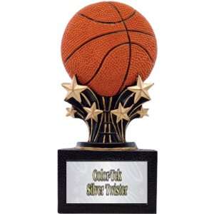 Shooting Star 6 Custom Basketball Resin Trophies SILVER TWISTER COLOR 