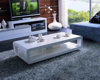 Modern White Lacquer Coffee Table  
