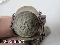 VINTAGE WWII 1940s 20 CENTAVOS MEXICO MEXICAN SILVER COIN BRACELET 