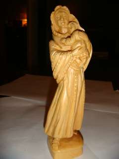   MARY (MADONNA) WITH A CHILD (BABY) OLIVE WOOD STAUE FROM THE HOLY LAND