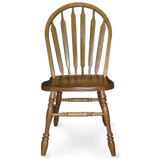 Arrowback Side Dining Room Chair   Medium Oak Wood  