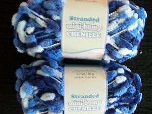   Crafters Stranded Mini bump chenille yarn, blues, lot of 2  
