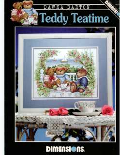 Cross Stitch Teddy Teatime   Dimensions  