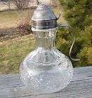 DECANTERS BOTTLES, CRYSTAL DEPRESSION GLASS items in antique store on 