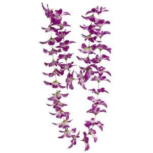 Club Pack of 24 Artificial Purple White Hawaiian Orchid Silk Flower 