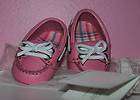   PINK Leather little beachcomber soft sole Crib Shoe NWT 2 Infant baby
