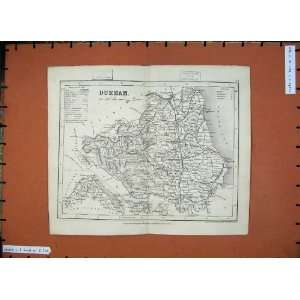 1846 Dugdales Maps England Durham Darlington North Sea  