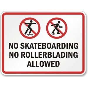  No Skateboarding No Rollerblading Allowed (with symbols 