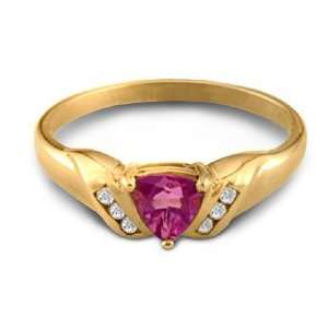  14KT Ladies Pink Tourmaline and Diamond Ring Jewelry