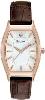 Bulova Ladies Rose Gold Tone White Dial Watch 97L114  