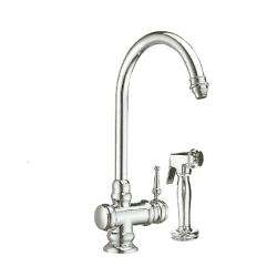 Tall Chrome Single handle Kitchen Faucet with Side Spray   