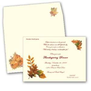 com Thanksgiving Dinner or Fall Invitation with Coordinating Envelope 
