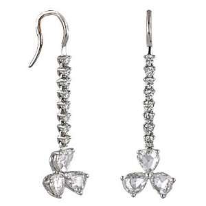  1.62 ct Dangle style Diamond Earrings 18k White Gold 