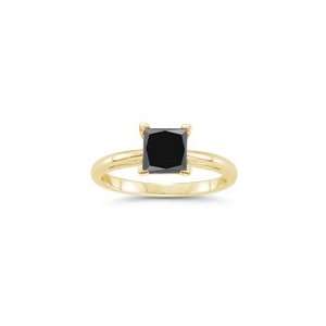  1.62 1.92 Cts Black Diamond Scroll Solitaire Ring in 14K 