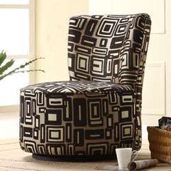 Moda Black/ Grey Print Round Swivel Chair  