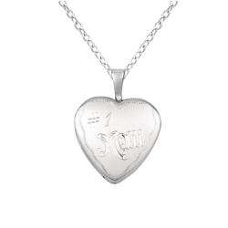 Sterling Silver Heart shaped #1 Mom Locket  