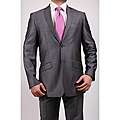 Ferrecci Mens Shiny Brown Two button Two piece Slim Fit Suit 