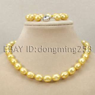    12MM SILVER GRAY YELLOW CUTLURED PEARL NECKLACE BRACELETS D41  