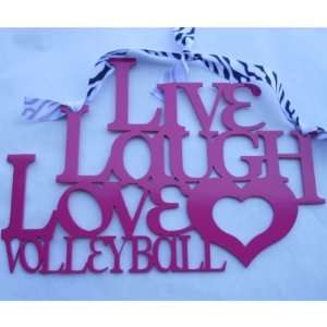  Live Laugh Love Volleyball Metal Sign