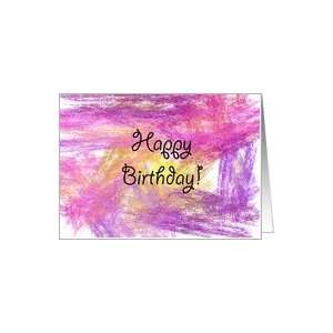  Happy 3rd Birthday Pink Fractal Art Card Toys & Games