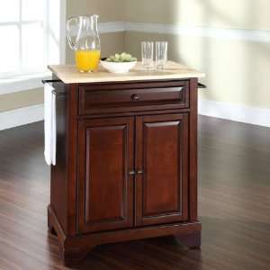  LaFayette Natural Wood Top Portable Kitchen Island in 