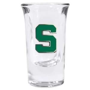  Set of 2 Michigan State Spartans Fluted Shot Glass   NCAA 