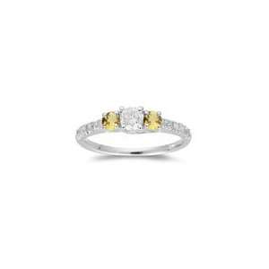  0.48 Cts Diamond & 0.26 Cts Yellow Sapphire Ring in 18K 