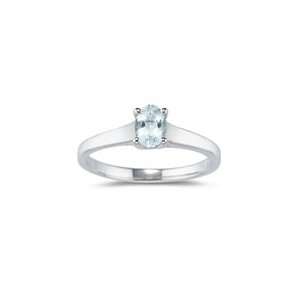  0.44 Ct Sky Blue Topaz Solitaire Ring in 18K White Gold 5 