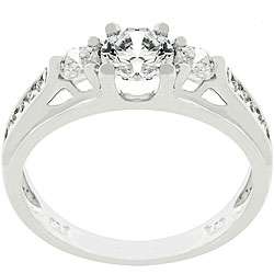 Sterling Silver Clear CZ Engagement Ring  