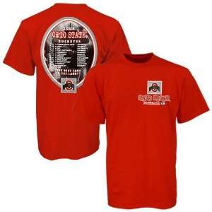 Ohio State Buckeyes Scarlet 2008 Football Schedule Graphic T shirt 