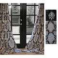 Liliana Grommet With Silver Metallic Pattern 96 inch Curtain Panel 