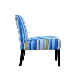 Portfolio Niles Sea Blue Stripe Armless Chair (Set of 2)   