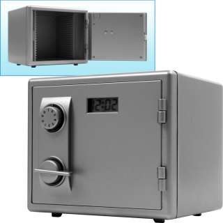 Small Mini Safe Box w/ with LCD Electronic Clock Save Money Cash Kids 