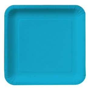  Turquoise Square Paper Luncheon Plates Toys & Games