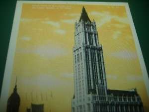 1924 WOOLWORTH BUILDING WORLDS TALLEST NYC NY Postcard  