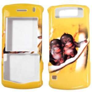  Yellow with Two Cute Monkeys Animal Design Snap On Cover Hard Case 