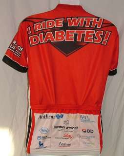   rider diabetes cycling commemorative bike race jersey womens M  