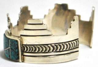Old Pawn Kingman Turquoise Sterling Silver Cuff Bracelet   VV  