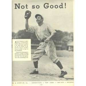    BASEBALL Full Page Ad 1930s Young & Rubicam 