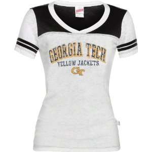 Georgia Tech Yellow Jackets Womens Football Jersey Burnout T Shirt