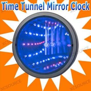 Time Tunnel Infinity LED Light Reflection Mirror Clock NG010  