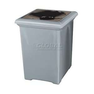   Square Open Top Receptacle, Gray, 34 Gal, 24Sq X 33H