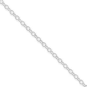  18 Inch Sterling Silver 2.25mm Oval cable Chain Necklace 