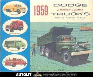 1959 Dodge Mixer Refuse Tow Truck Brochure Fire Truck  