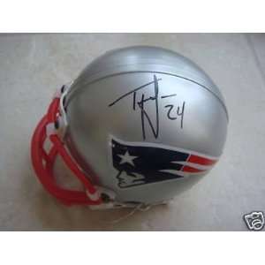  Signed Ty Law Mini Helmet   W coa   Autographed NFL Mini 