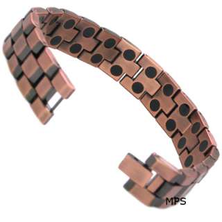 MENS COPPER MAGNETIC BRACELET with DOUBLE ROW MAGNETS  